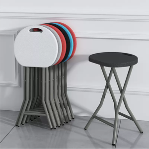 Venta Directa de Fábrica, Taburete de Bar Plegable de Plástico Blanco, Pequeño, Alto, Ajustable, Moderno y de Alta Calidad para el Hogar - Product Image 3