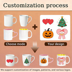 Ventes en gros de tasses en céramique personnalisées avec logo imprimé, <span class=keywords><strong>cadeau</strong></span> <span class=keywords><strong>personnalisé</strong></span>, tasse à café en céramique blanche et noire, marque de café, tasse à café promotionnelle - Product Image 3