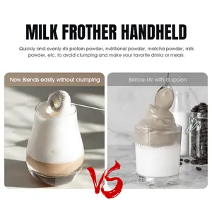 Electric Milk Frother Hot Selling In 2024 Handheld Battery Powered Milk Frother Egg Beater Coffee Mixer Whisk With Stand