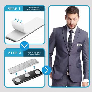 Placa de Identificación Personalizada de Acero Inoxidable con Nombre Grabado, Pin/Respaldo Magnético, Color y Logotipo Personalizados para Promocionales - Product Image 5