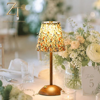 Lampe de table portable sans fil USB à LED avec abat-jour en tissu à commande tactile rechargeable pour mariage, chambre, hôtel, bar, café
