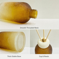 Diffuseur de parfum en verre craquelé rond OEM 200 ml, huile parfumée d'aromathérapie, ensemble de diffuseurs à bâtonnets pour salon, chambre à coucher, décoration de la maison
