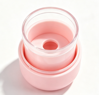 Conteneur à gloss à lèvres rond vide portable de 10 ml, pot à gloss à lèvres rose en ABS pour l'emballage de maquillage cosmétique