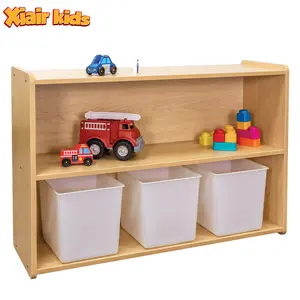 Montessori-Kindergarten-Vorschulschrank Kinder Kleinkind Kinderzimmer Holzspielzeug Organisator Regal Tagespflege Lager Kinder Schränke