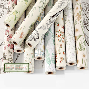 Carta da Parati Adesiva Stile Francese Retrò Floreale, Impermeabile, Autoadesiva, <span class=keywords><strong>per</strong></span> Decorazione Casa - Product Image 1