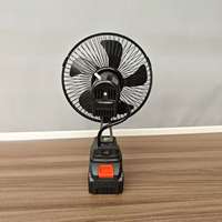 Ventilateur oscillant de 8 pouces avec grille en métal, 2 vitesses et batterie au lithium rechargeable.