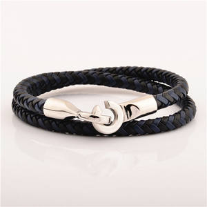 La fabbrica di gioielli in acciaio inossidabile personalizza la fascia da polso in pelle con cinturino da pesca - Product Image 5