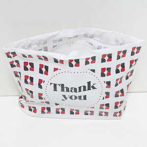 Commercio all'ingrosso al dettaglio personalizzato stampato Logo in plastica resistente poli Carrier fustello cibo sacchetti regalo con manici flessibili - Product Image 3