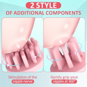 เครื่องดูดกระตุ้นหัวนมแบบสุญญากาศ 10 ระดับการสั่นสะเทือน พร้อมหัวนวด 2 คู่ สำหรับผู้หญิง - Product Image 4
