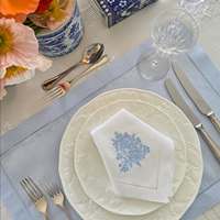 Lot de serviettes de table en lin de luxe lavables, personnalisables avec monogramme, pour invités de mariage