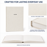 Cuaderno Personalizado A5 con Tapa de Lino y Tapa Dura, 80 Hojas, Diario para Estudiantes Escolares, Proveedor de Impresión de Logotipos al por Mayor