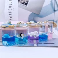 3d Acrylique Kawaii Cute, Keyring Key Chain Ring Creative Liquid Oil Quicksand Bottle Cute Bear Floating Keychain/