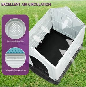 Caseta Plegable Moderna para Perros de Plástico para Exteriores, Refugio Sostenible para Mascotas con Diseño Animal para Sala de Estar - Product Image 5