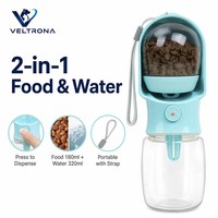 Bouteille d'eau 2-en-1 pour chien, distributeur d'eau portable pour animaux de compagnie avec bol, logo personnalisé, vente en gros