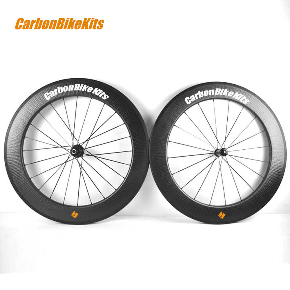 CBK toray carbon wheels Road wheels 700c 80mm clincher with J-bend hubs CW80C-D novatec carbon wheels