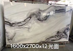 Azulejos de porcelana efecto mármol Panda mármol blanco con vetas negras paneles de <span class=keywords><strong>piedra</strong></span> sinterizada para azulejos de <span class=keywords><strong>pared</strong></span> y suelo - Product Image 4