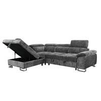 Canapé-lit convertible en forme de L, design européen, deux places, en éponge, avec chaise longue, USB, rembourrage, gain de place, pour salon et chambre