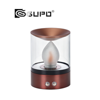 Lampe de table d'ambiance GUPO 3,5W de haute qualité avec abat-jour en verre intégré, rechargeable par USB-C, sans flamme, à LED