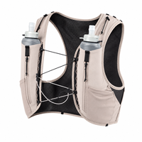 Gilet d'hydratation léger personnalisé OEM avec deux poches souples pour bouteilles, idéal pour la course en trail, le marathon et la randonnée