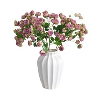 Fleurs artificielles en rose faites à la main pour décoration de mariage, cadeaux, mur floral, plastique moderne
