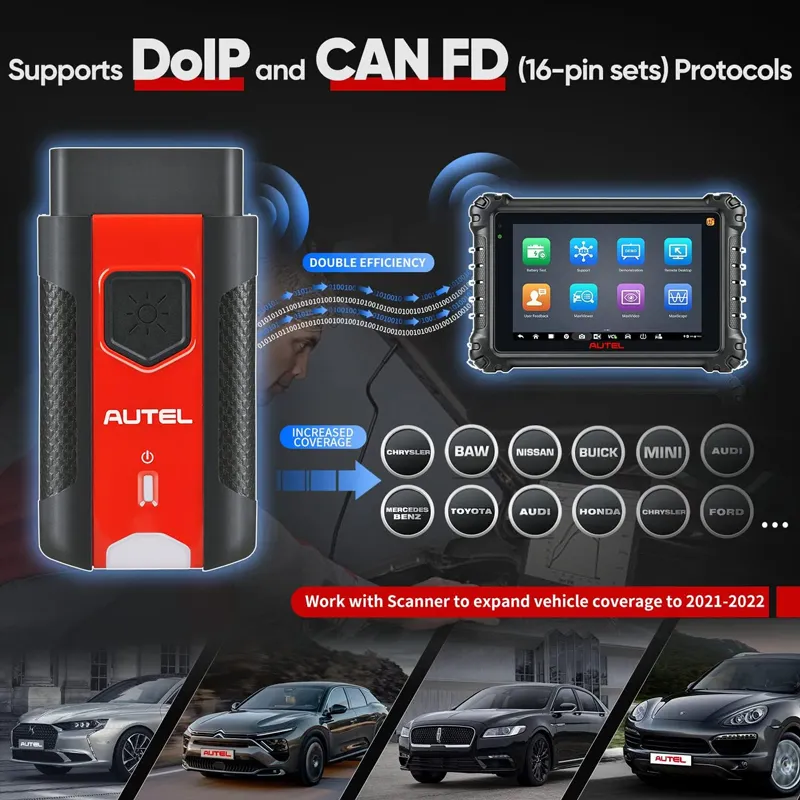 Autel MaxiVCI V200 VCI200 Dongle inalámbrico, 2024 VCI 200 OBD2 Adaptador de conector Interfaz de comunicación para automóvil