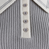 Pull en tricot de laine 100% tricoté sur mesure pull d'hiver en polaire à col polo Preppy
