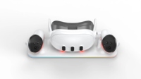 Dok pengisi daya pengontrol Headset VR kualitas tinggi dengan 2 buah baterai 1200mAh untuk Meta Qst 3