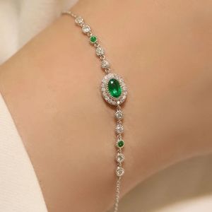 Xinfly Grc 18k Pure Gold Jewelry Natural <b>Gemstone</b> 0.50ct Emerald 0.08ct Diamond <b>Bracelet</b> - Product Image 5