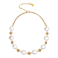 Collier de luxe en perles naturelles pour femme, tendance, avec pendentif fleur superposable, vente en gros