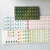 Jeu de Mahjong Américain MCM avec Tuiles Géométriques Florales, Motif Artistique Rétro Vert Olive, Pochette en Velours, Bam Bird Boutique