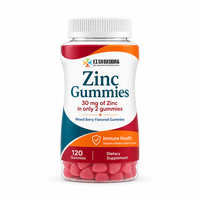 Fabrication sur mesure de suppléments en gommes de zinc à marque privée OEM ODM, soutien du système immunitaire, fabrication par contrat, 30 mg en 2 gommes