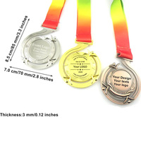 Conception personnalisée de votre propre médaille sportive en alliage de zinc vierge avec ruban, logo, médailles en métal 3D or, argent et cuivre
