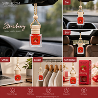 Diffuseur de parfum automobile 8 ml, flacon en verre suspendu avec bouchon en bois, désodorisant de voiture, parfum personnalisé, fabricant en gros