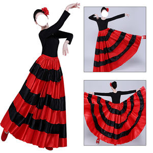Falda Grande de 180-720 Grados, Clásica, Roja y Negra, <span class=keywords><strong>para</strong></span> Espectáculos de Flamenco y Torero, Traje de Danza Española <span class=keywords><strong>para</strong></span> Mujer - Product Image 6