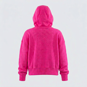 Sweat-shirt rose en molleton bouclette pour femme, 100 % modal tricoté, coupe oversize, automne, ajustement régulier, manches longues, personnalisable sur le devant, écologique - Product Image 1