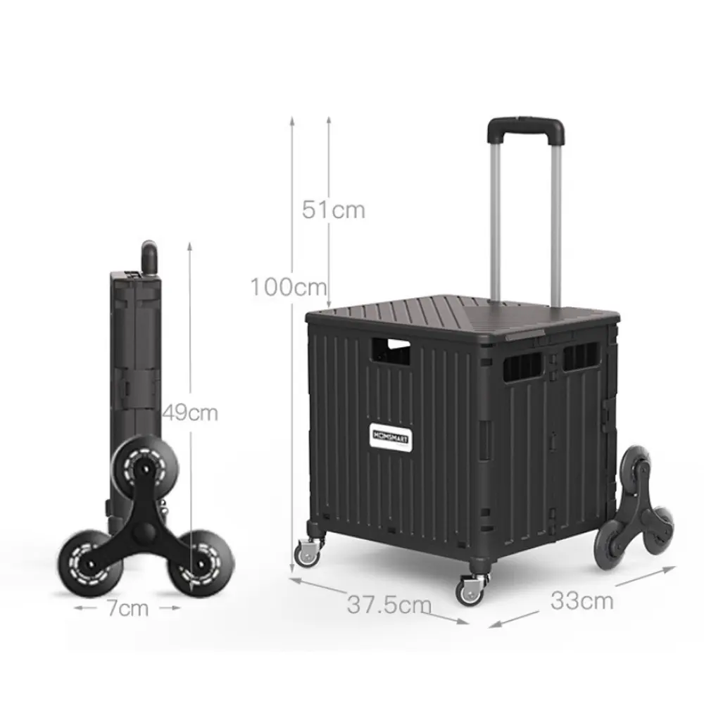 Adjustable Smooth Handle Rolling Wheels Supermarket Shopping Foldable Shopping Cart