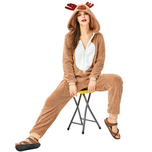 Pyjama combinaison en polyester pour <span class=keywords><strong>femme</strong></span> adulte, costume de cosplay de <span class=keywords><strong>renne</strong></span> de Noël pour fête, inspiré de dessins animés et films - Product Image 2