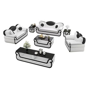 Juego de Sofás Seccionales de Terciopelo Europeo Convertible en Marrón y Blanco para Sala de Estar, Venta al Por Mayor de Fábrica, Modelo 123 - Product Image 3