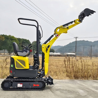 Mini-excavatrice de 0,97 tonne avec oscillation de queue zéro, profondeur de creusement de 1837 mm, force de la benne de 8 KN, largeur réglable pour la construction urbaine