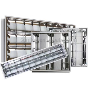 Dễ dàng cài đặt nhúng hiện đại T8 louver lưới tản nhiệt ánh sáng <span class=keywords><strong>2x2</strong></span> 2x4 ft 3x20W lõm T8 huỳnh quang LED Nhôm + Sắt - Product Image 6