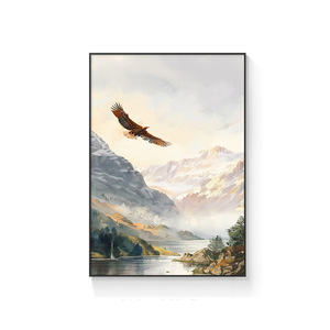 Peinture encadrée haut de gamme « Le Grand <span class=keywords><strong>Roc</strong></span> étendant ses ailes », paysage animalier, peinture en porcelaine cristalline pour la décoration intérieure - Product Image 5