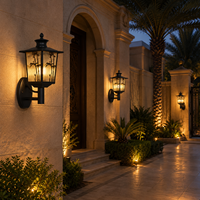 Lanterne murale extérieure de style asiatique avec motif en bambou pour l'éclairage des jardins de villas