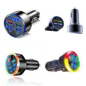 Prodotti di Tendenza 2026 Nuovi Arrivi Caricabatterie USB per Auto 6 in 1 con Display Voltaggio 2 Type <span class=keywords><strong>C</strong></span> <span class=keywords><strong>4</strong></span> USB A Ricarica Rapida Multi-Porta - Product Image 1
