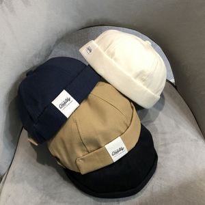 Customized Brimless Rolled Cuff Worker Sailor Cap <b>Hat</b> Retro Fashion OEM Brimless <b>Hat</b> With Adjustable Buckle Custom Docker Caps - Product Image 4