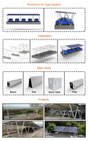Support de structures de carport photovoltaïque PV 10KW/Solutions d'auvent solaire/support de structures de stationnement de tableau solaire