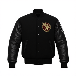 Chaqueta Universitaria Personalizada de Alta Gama con Cuello Alto y Diseño con Capucha para Hombre y Mujer - Product Image 1