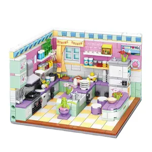 Toylinx 870-874 Creative Corner Room Building Blocks Educação Tijolos Cozinha Quarto Construção Brinquedos