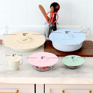Juego de tapas de silicona de 5 tamaños, cubiertas antisalpicaduras para microondas, tapas de succión reutilizables resistentes al calor para sartenes y estufas, herramientas especiales - Product Image 2