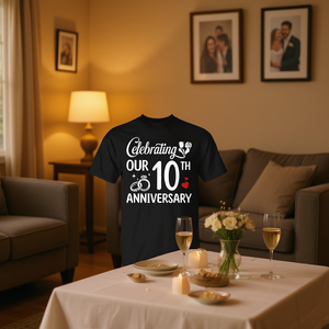 Camiseta para celebrar nuestro 10º aniversario de matrimonio, regalo de boda de 10 años - Product Image 3