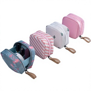 Mini trousse de maquillage multifonctionnelle à motif de dessin animé, fermeture éclair, tissu polyester écologique, durable, légère, portable, cosmétique - Product Image 1